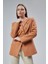 Kahverengi Regular Fit Yırtmaç Detaylı Blazer Ceket 7