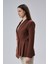 Kahverengi Regular Fit Pile Detaylı Blazer Ceket 11
