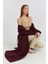 Bordo Oversize Rüzgarlık Detaylı Trençkot 10