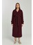 Bordo Oversize Rüzgarlık Detaylı Trençkot 12