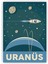 Uranüs Gezegeni Retro Vintage Ahşap Poster 20 x 29 cm 1