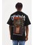 Unisex Baskılı Oversize T-Shirt - Siyah 4