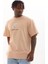 Unisex Baskılı Oversize T-Shirt - Bej 5