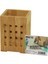 Büyük - Pencereli KARE=10X10CM Ahşap Bambu Kaşıklık Organizer (5047) 1