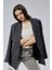 Antrasit Oversize Uzun Blazer Ceket 6