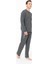 18959 Erkek Antrasıt Melanj Yuvarlak Yaka Patlı Uzun Kollu Pijama Takımı 2