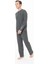 18959 Erkek Antrasıt Melanj Yuvarlak Yaka Patlı Uzun Kollu Pijama Takımı 3