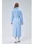 Mavi Buklet Kaşe Oversize Kaban 13