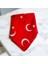 Kırmızı Renk Içerisinde Ay Yıldızlı Unisex %100 Koton Bandana 23 Nisan Bandanası 4