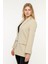 Taş Rengi Kadın Düğmeli Blazer Ceket 10