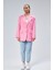 Pembe Kadın Düğmeli Oversize Blazer Ceket 13