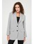 Gri Kadın Düğmeli Oversize Blazer Ceket 7