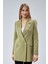 Açık Haki Oversize Dokuma Blazer Ceket 6