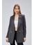 Antrasit Oversize Dokuma Blazer Ceket 18