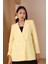 Sarı Oversize Dokuma Blazer Ceket 9