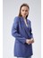 İndigo Oversize Dokuma Blazer Ceket 11