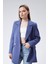 İndigo Oversize Dokuma Blazer Ceket 13
