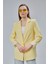 Sarı Kruvaze Yaka Kolu Katlama Detaylı Regular Vatkalı Blazer Ceket 11