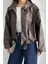 Kadın Oversize Bomber Suni Deri Ceket | Yeni Sezon Kemerli Biker Ceket 5