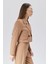 Kahverengi Crop Astarlı Dokuma Blazer Ceket 10