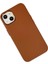 iPhone 14 Plus Kılıf Asya Deri Silikon - Kahverengi 3