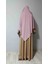 Maksi Boy Sandy Sufle Khimar Hazır Hijab Eşarp Pembe 3