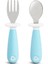 Çocuklar Için Sıçrama Engelleyici Çatal ve Kaşık Seti, 12 Ay, Mavi, 2'li 1