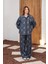 Kadın Desenli Gömlek Pant Takım Lacivert - 26K 6024 3