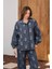Kadın Desenli Gömlek Pant Takım Lacivert - 26K 6024 4