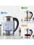 3'ü 1 Arada LED Işıklı Cam Kettle, Bitki Çayı ve Su Isıtıcısı, Geniş Hacimli Inox 1