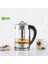 3'ü 1 Arada LED Işıklı Cam Kettle, Bitki Çayı ve Su Isıtıcısı, Geniş Hacimli Inox 3