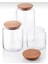 Bambu Kapaklı 3'lü Cam Saklama Seti, Baharatlık ve Kavanoz, Renk: Turuncu 1
