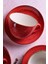 Kırmızı 4 Parça 2 Kişilik Jumbo Boy 300 ml Porselen Cappuccino Latte Fincan Takımı 1