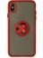 iPhone x Kılıf Montreal Yüzüklü Silikon Kapak - Kırmızı 1