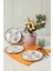 Çok Renkli Etnik Hitit Pasta Tabağı 20 cm 4'lü Set 3