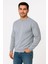 Erkek Üç Iplik Düz Bisiklet Yaka Sweatshirt - Gri 2