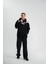 Unisex Uzun Kol Bisiklet Yaka Yıkamalı Sweatshirt - Siyah 3