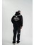 Unisex Uzun Kol Bisiklet Yaka Yıkamalı Sweatshirt - Siyah 4