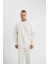 Uzun Kol Bisiklet Yaka Basic Sweatshirt - Beyaz 1