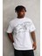 Unisex Bisiklet Yaka Baskılı Oversize T-Shirt - Beyaz 1