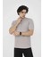 Unisex Bisiklet Yaka Slim Fit T-Shirt- Boyalı Gri 2