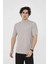 Unisex Bisiklet Yaka Slim Fit T-Shirt- Taş 1