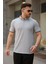 Erkek Düğmeli Yaka Waffle Kumaş Kısa Kollu Tişört 1