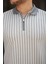 Erkek Çizgili Fermuar Yakalı Kısa Kollu Tişört 3