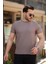 Erkek Omuzlar Çizgi Detaylı Kısa Kollu T-Shirt 1