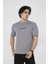 Unisex Bisiklet Yaka Slim Fit T-Shirt- Gri 3