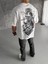 Unisex Baskılı Oversize T-Shirt - Beyaz 4