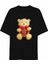 Sevgililer Günü Için Özel Tasarım I Love You Ayı Baskılı T-Shirt - Siyah 1