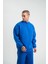 Uzun Kol Bisiklet Yaka Basic Sweatshirt - Mavi 4