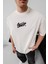 Erkek Baskılı Oversize T-Shirt - Beyaz 2